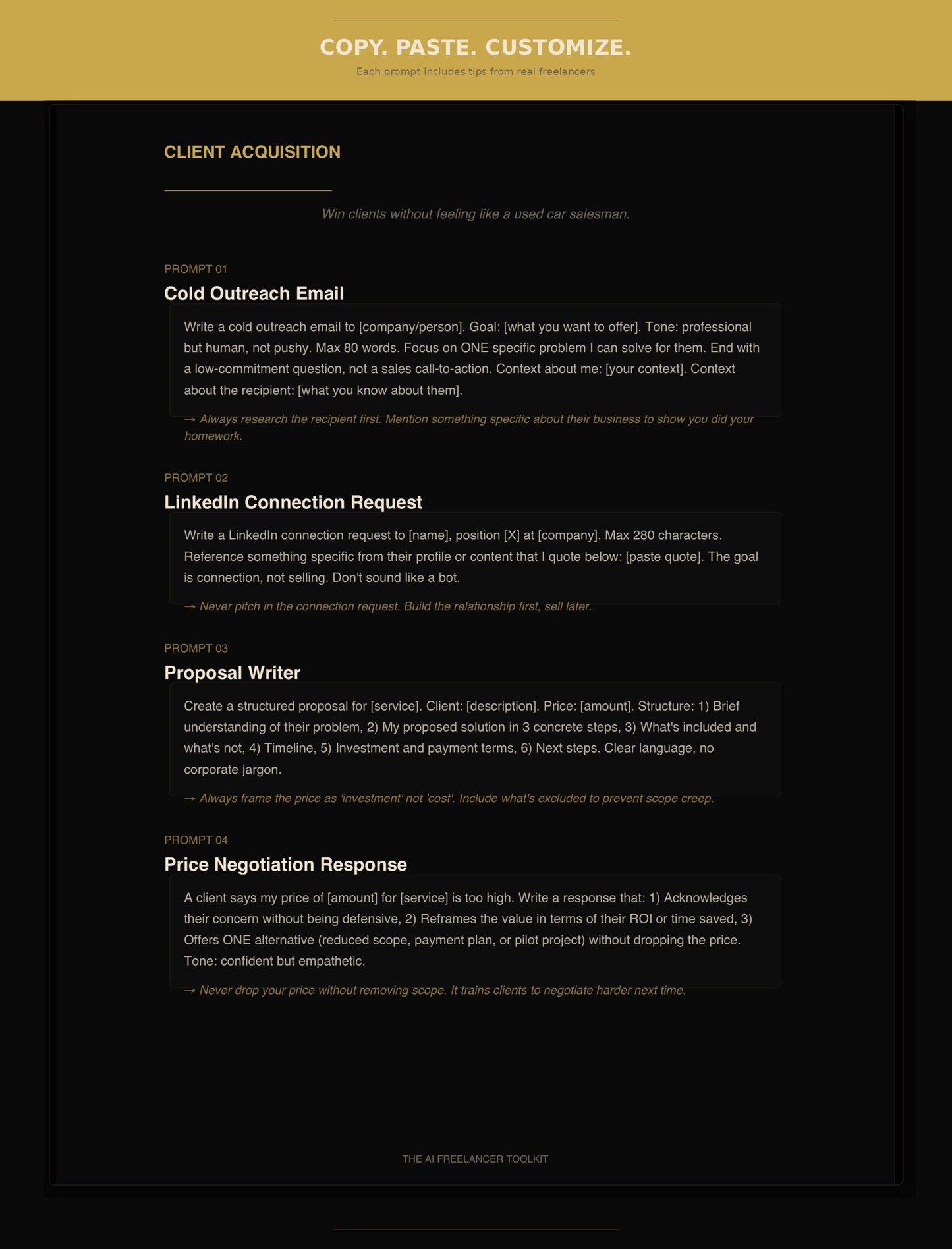 The AI Freelancer Toolkit - 50 Ready-to-Use-Prompts